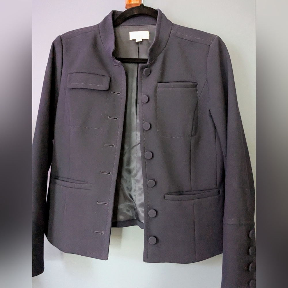 LOFT Petite Navy Military Jacket size 4P